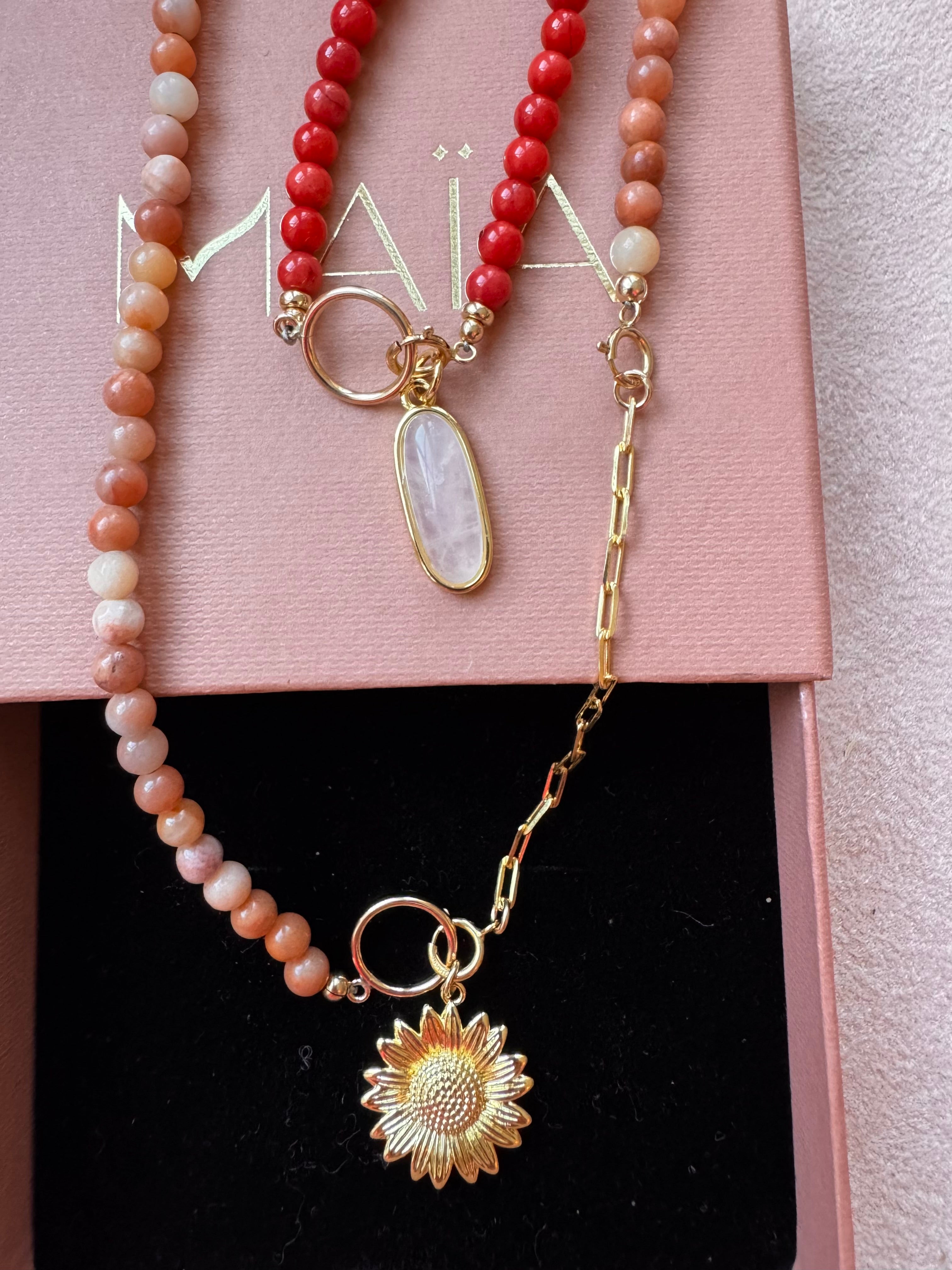 Edelsteen ketting - Peach Aventurijn