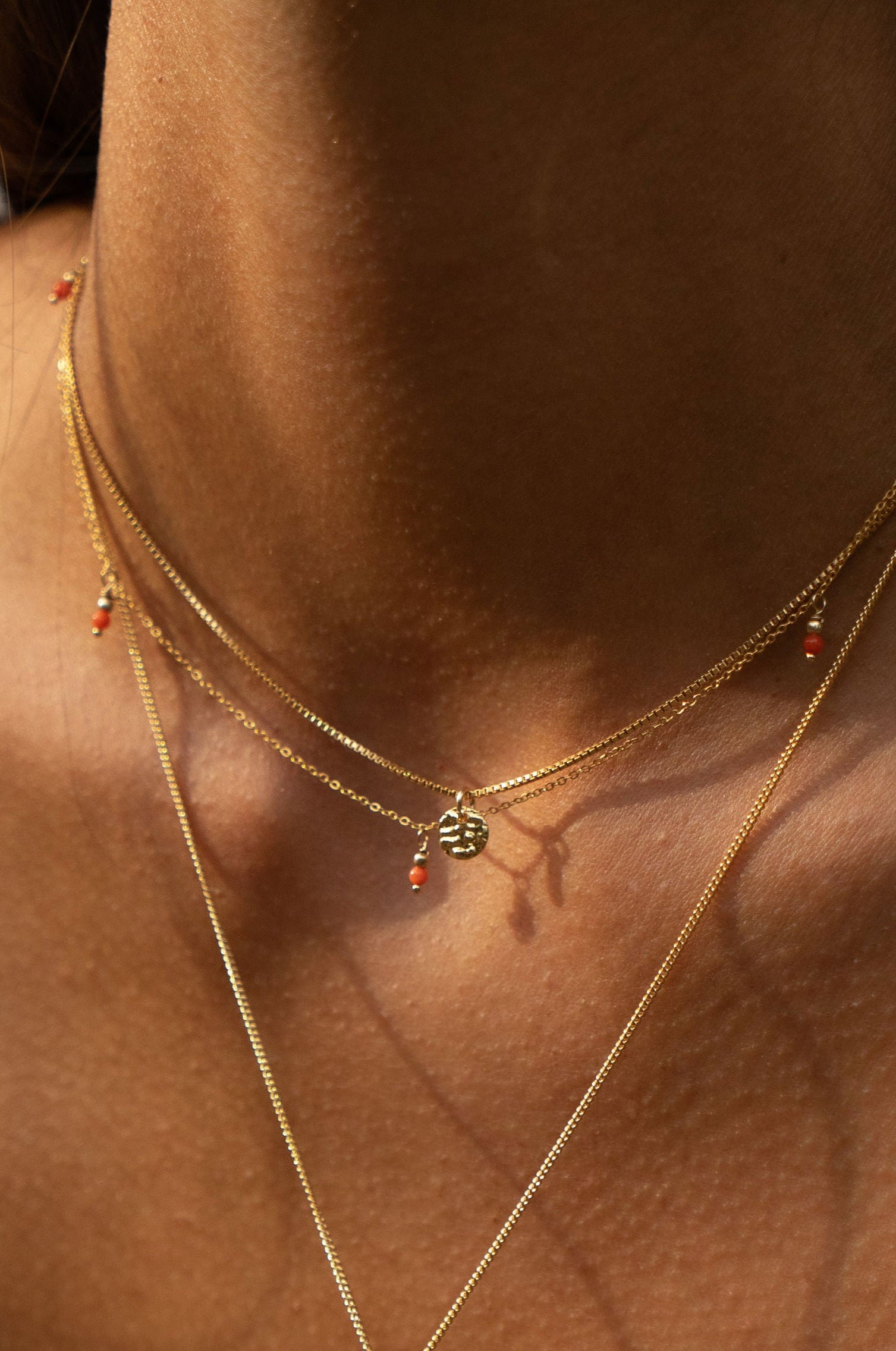 Ketting - vintage Carneool Medaillon