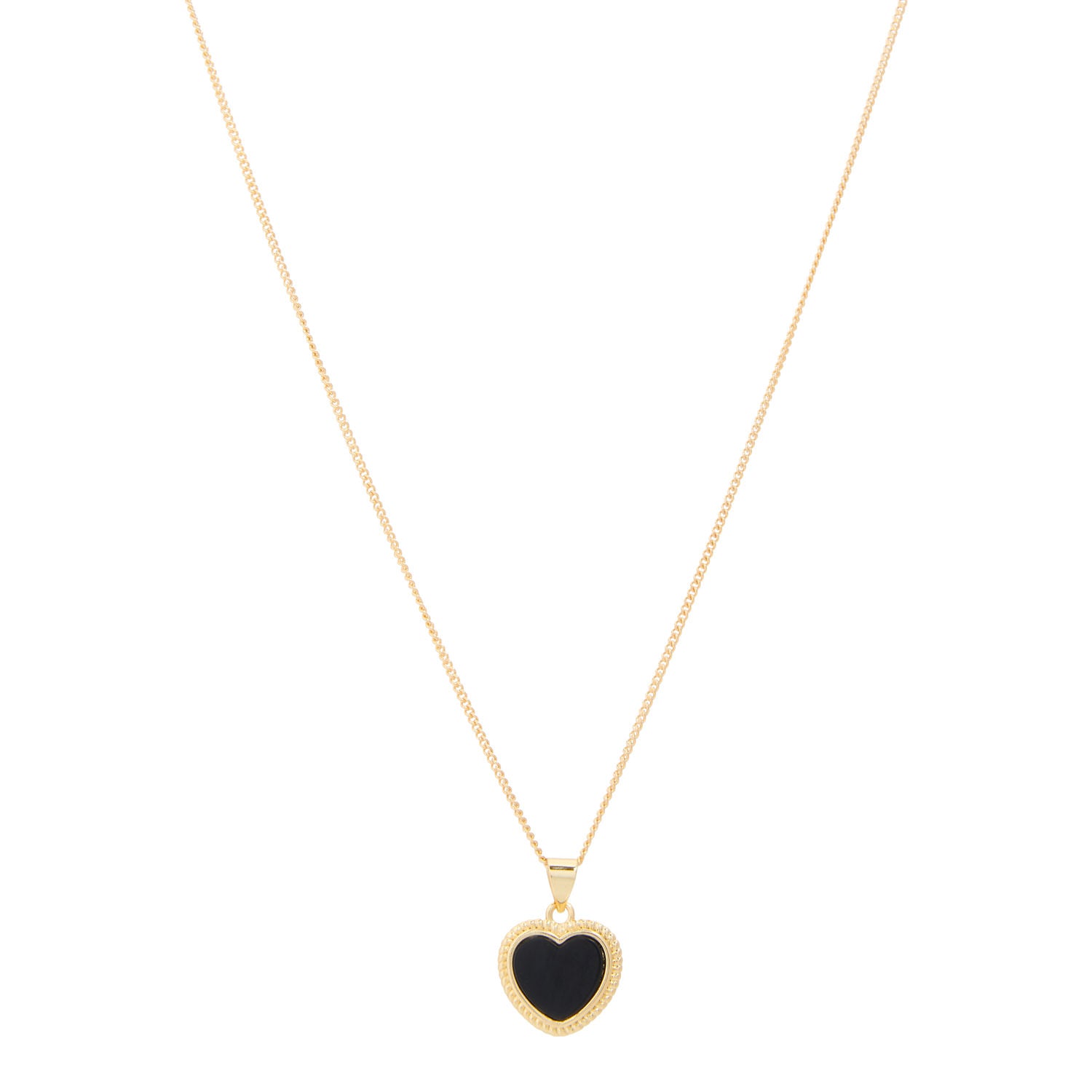 Ketting - vintage Onyx hart
