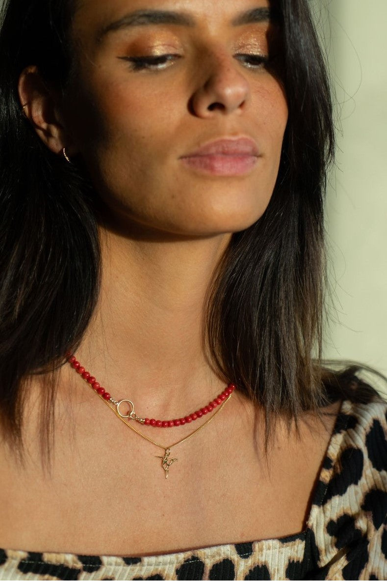 Rode koraal ketting