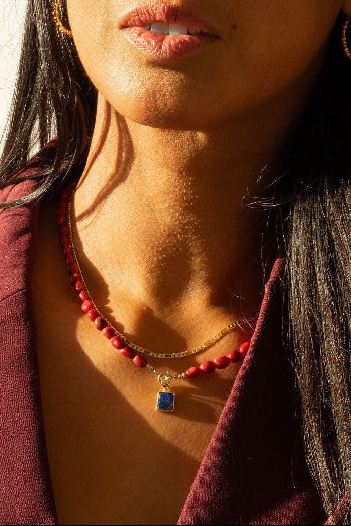 Ketting 9K goud - Coral