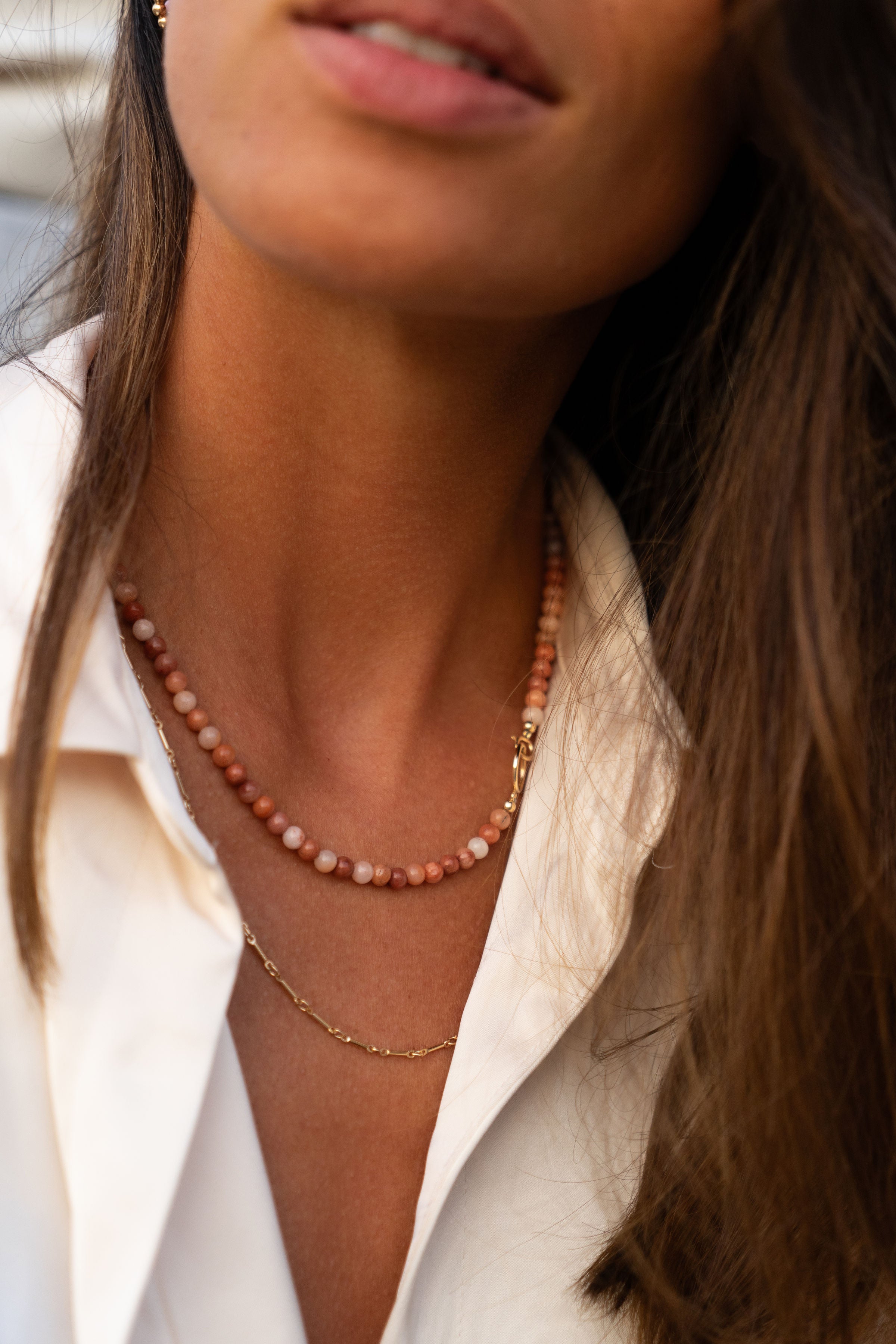 Edelsteen ketting - Peach Aventurijn