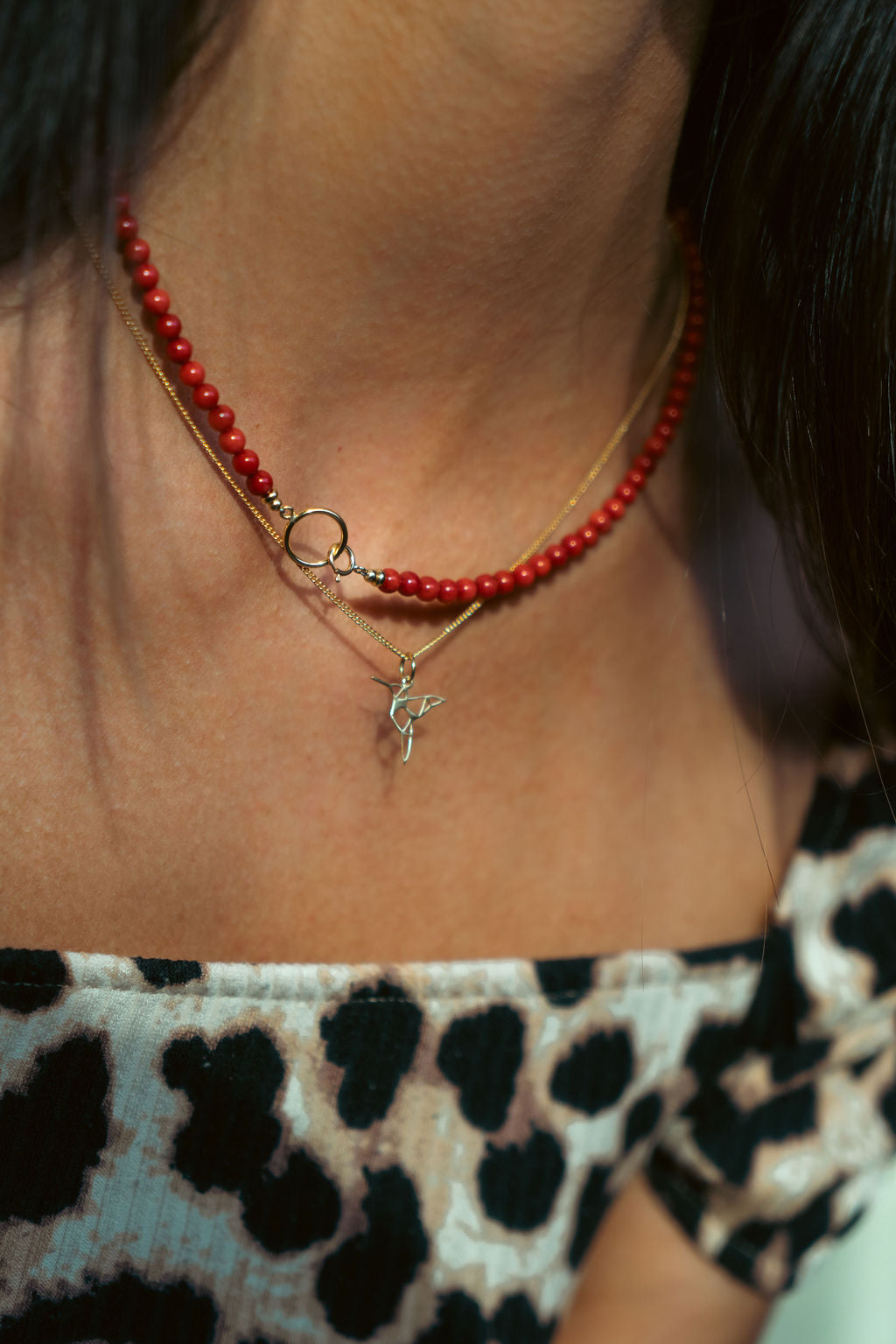 Rode koraal ketting