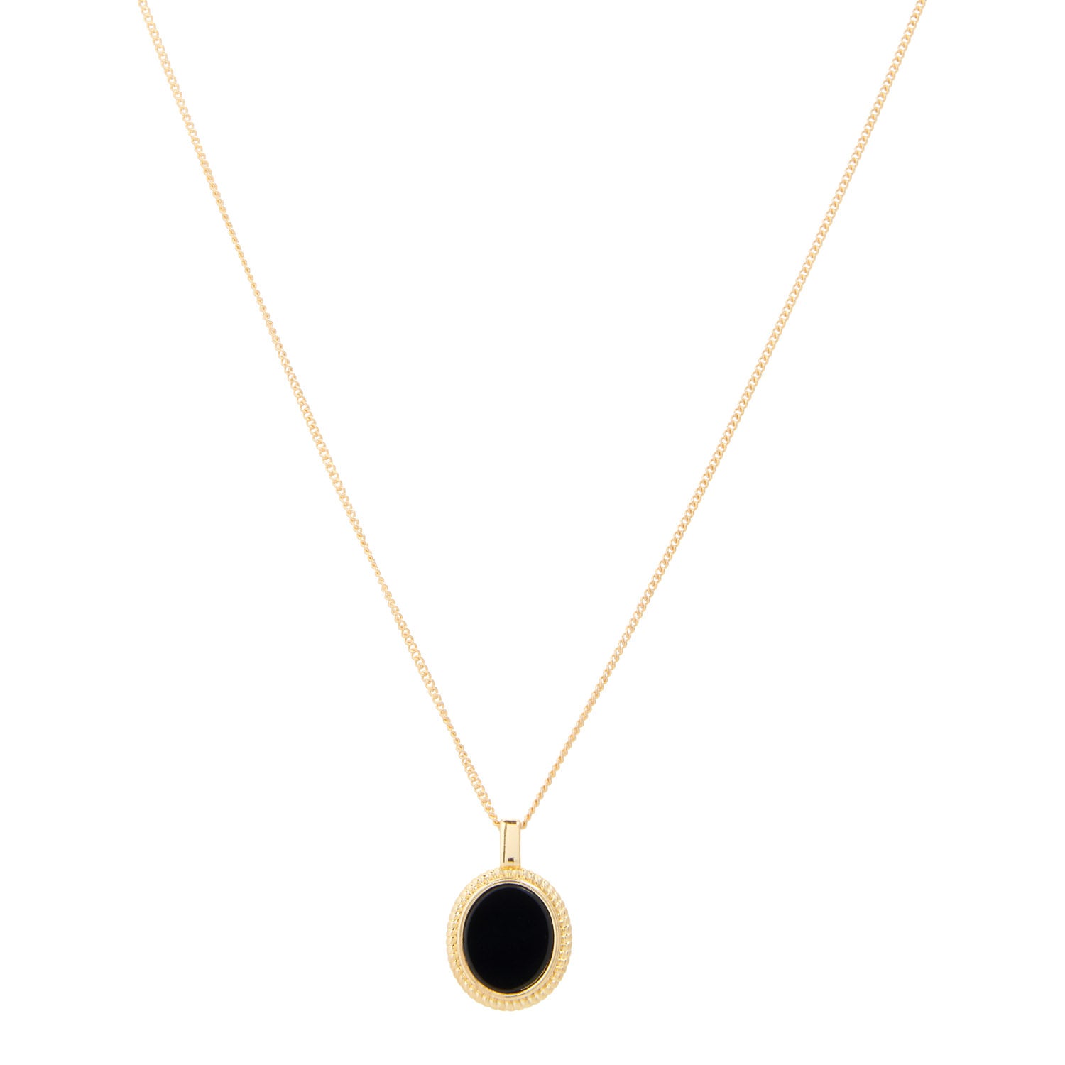 Ketting - vintage Onyx medaillon